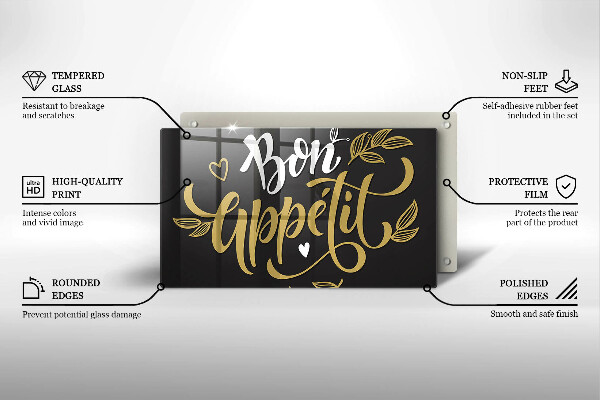Sklenená doska na krájanie Bon Appetit