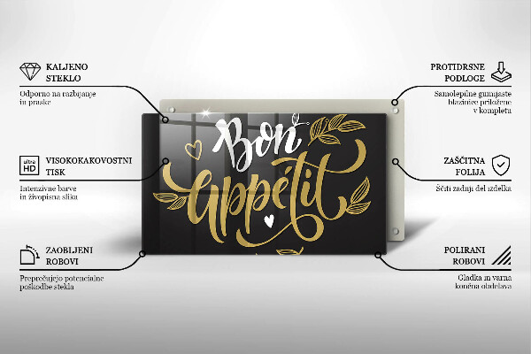 Sklenená doska na krájanie Bon Appetit