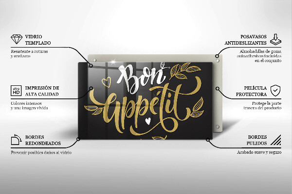 Sklenená doska na krájanie Bon Appetit