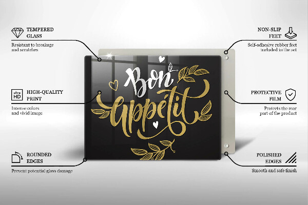 Sklenená doska na krájanie Bon Appetit
