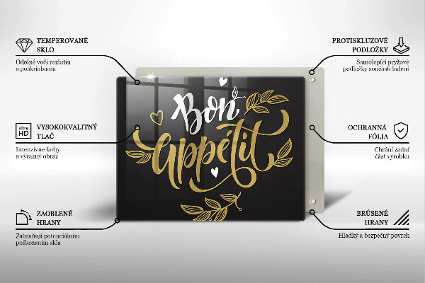 Sklenená doska na krájanie Bon Appetit