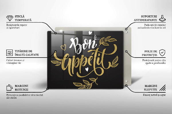 Sklenená doska na krájanie Bon Appetit