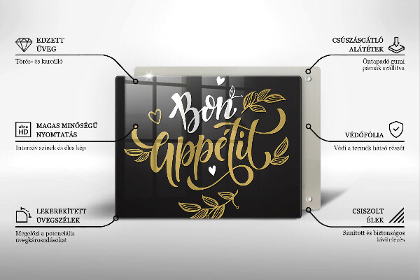 Sklenená doska na krájanie Bon Appetit