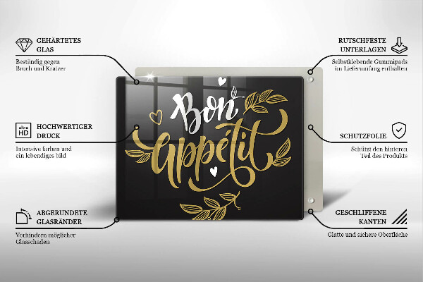 Sklenená doska na krájanie Bon Appetit