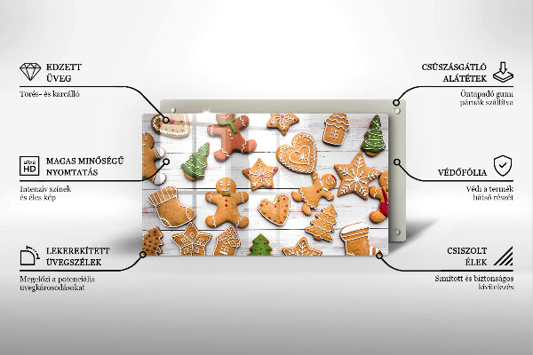 Sklenená doska na krájanie Vianočné perníčky