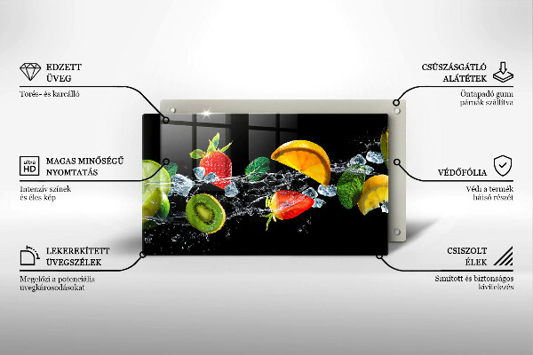 Sklenená doska na krájanie Ovocie vo vode