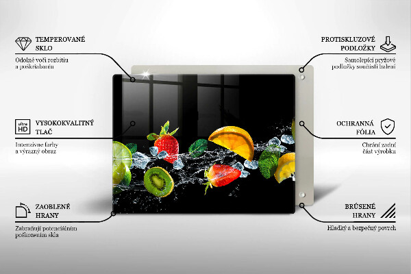 Sklenená doska na krájanie Ovocie vo vode