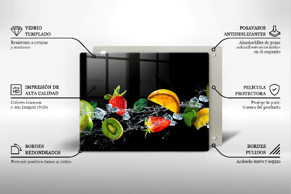 Sklenená doska na krájanie Ovocie vo vode