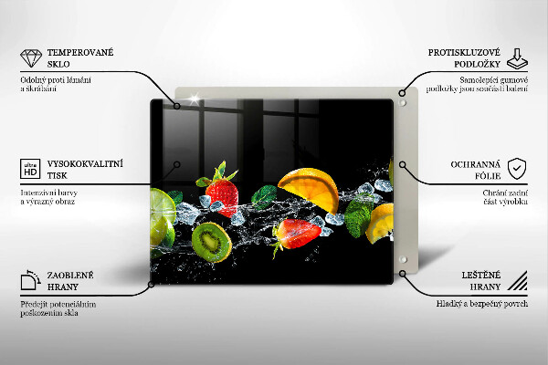 Sklenená doska na krájanie Ovocie vo vode