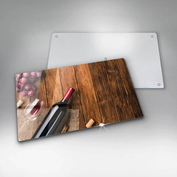 Sklenená doska na krájanie Fľaša červeného vína