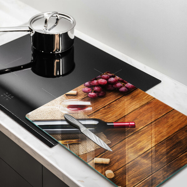 Sklenená doska na krájanie Fľaša červeného vína