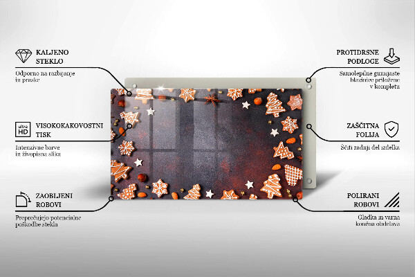 Sklenená doska na krájanie Perníkové Vianoce