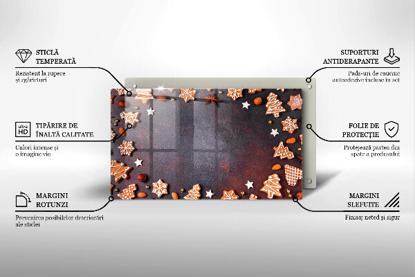 Sklenená doska na krájanie Perníkové Vianoce