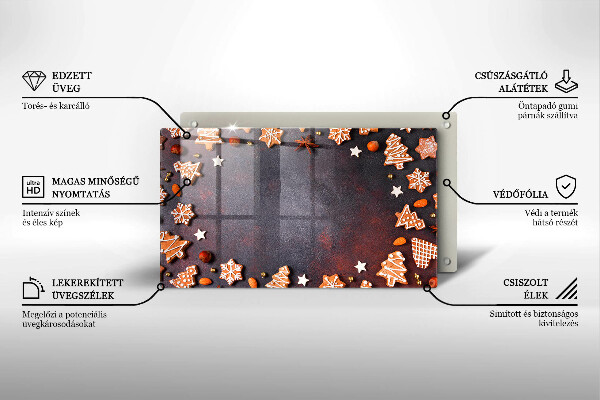 Sklenená doska na krájanie Perníkové Vianoce