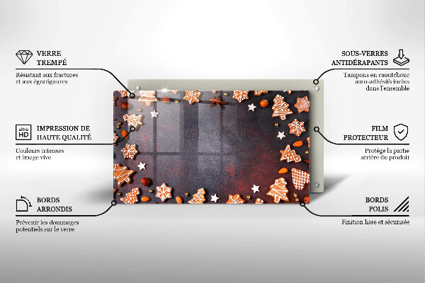 Sklenená doska na krájanie Perníkové Vianoce