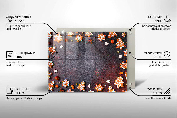 Sklenená doska na krájanie Perníkové Vianoce