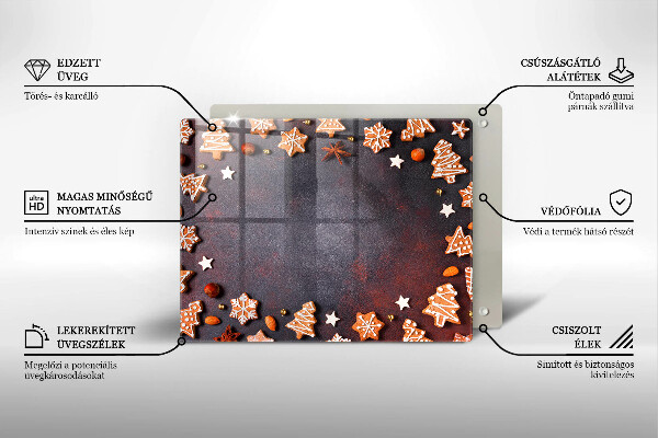 Sklenená doska na krájanie Perníkové Vianoce