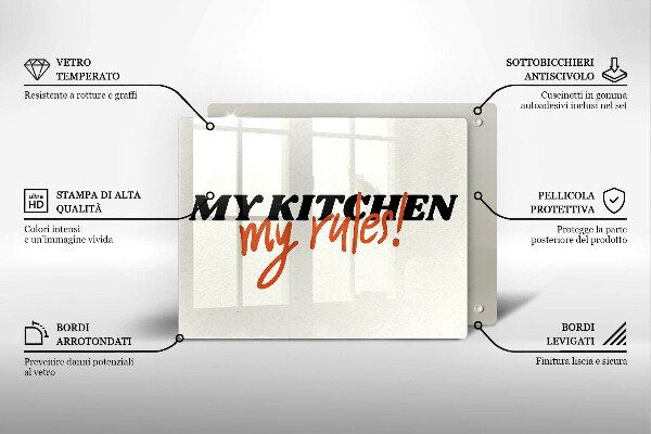 Sklenená doska na krájanie My kitchen my rules