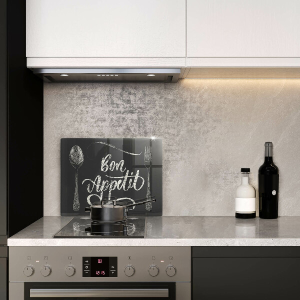 Sklenená doska na krájanie Nápis Bon Appetit