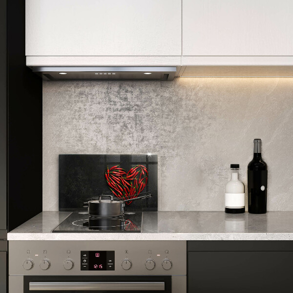 Sklenená doska na krájanie Srdce z chilli papričky