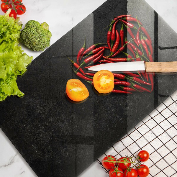 Sklenená doska na krájanie Srdce z chilli papričky