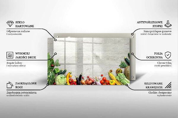 Sklenená doska na krájanie Zelenina na doskách