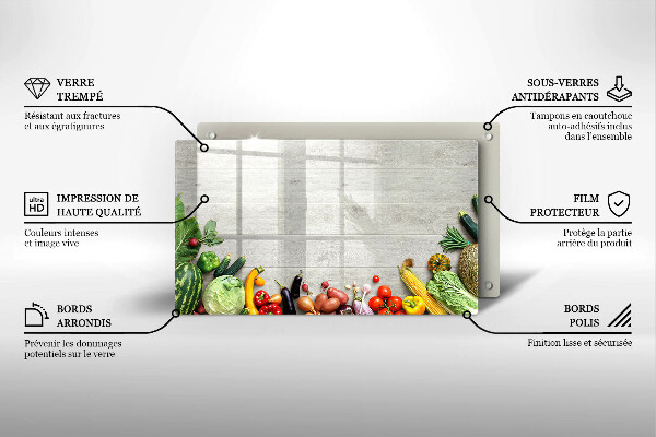 Sklenená doska na krájanie Zelenina na doskách