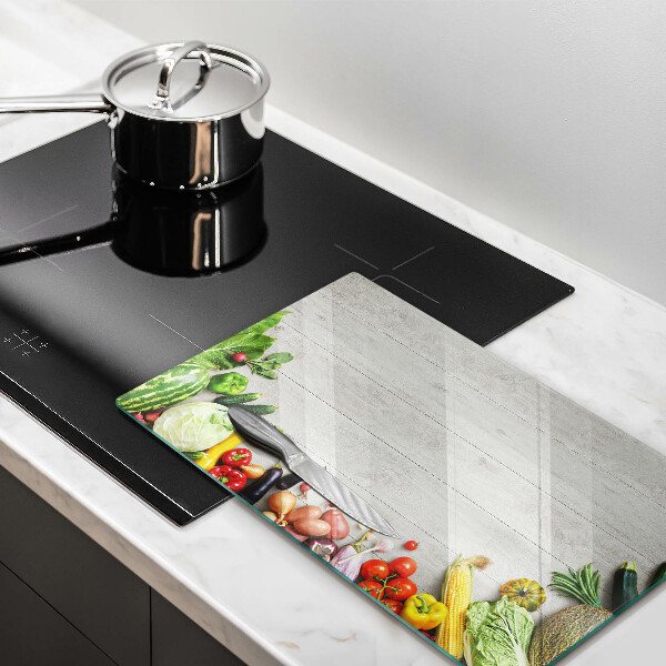 Sklenená doska na krájanie Zelenina na doskách