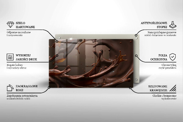 Sklenená doska na krájanie Tekutá čokoláda