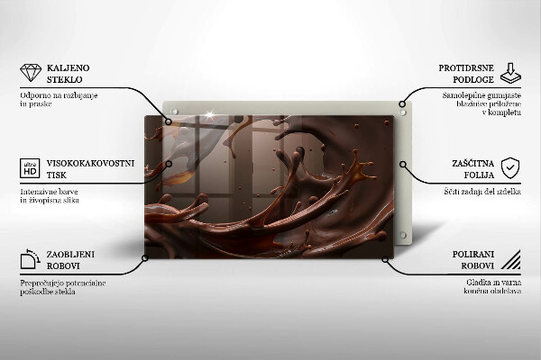 Sklenená doska na krájanie Tekutá čokoláda