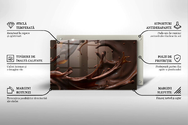 Sklenená doska na krájanie Tekutá čokoláda