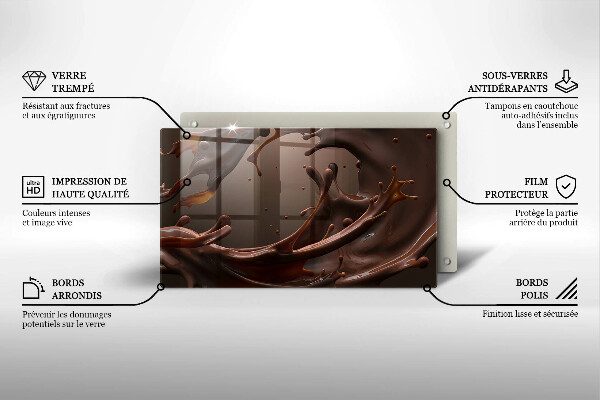 Sklenená doska na krájanie Tekutá čokoláda