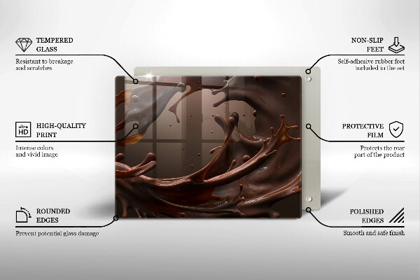 Sklenená doska na krájanie Tekutá čokoláda