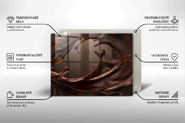 Sklenená doska na krájanie Tekutá čokoláda