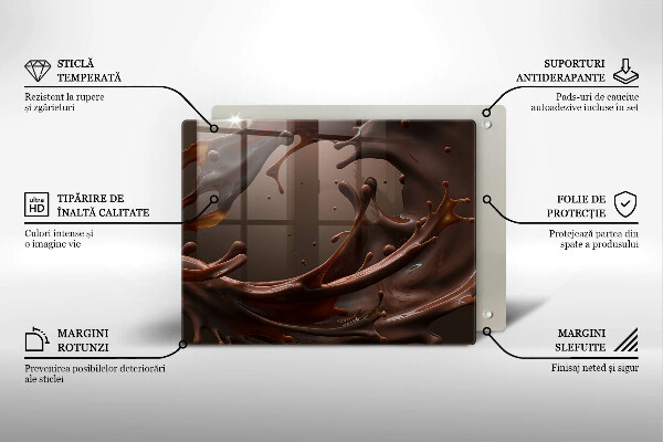 Sklenená doska na krájanie Tekutá čokoláda