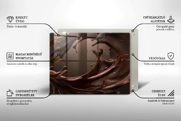 Sklenená doska na krájanie Tekutá čokoláda