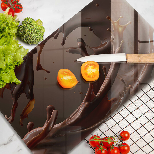 Sklenená doska na krájanie Tekutá čokoláda