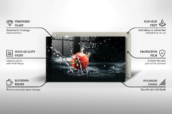 Sklenená doska na krájanie Paradajka vo vode