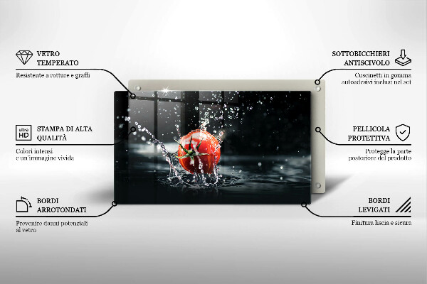 Sklenená doska na krájanie Paradajka vo vode