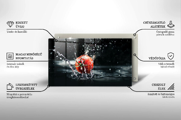 Sklenená doska na krájanie Paradajka vo vode