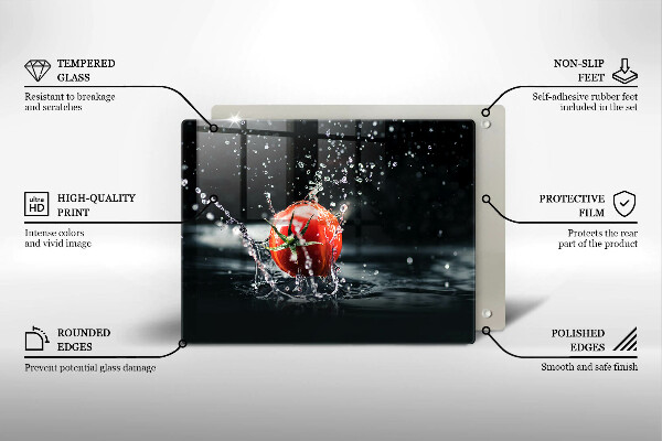 Sklenená doska na krájanie Paradajka vo vode