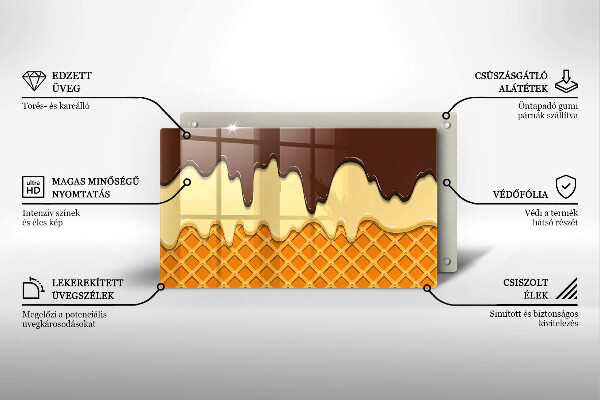 Sklenená doska na krájanie Ilustrácia kornútok zmrzliny