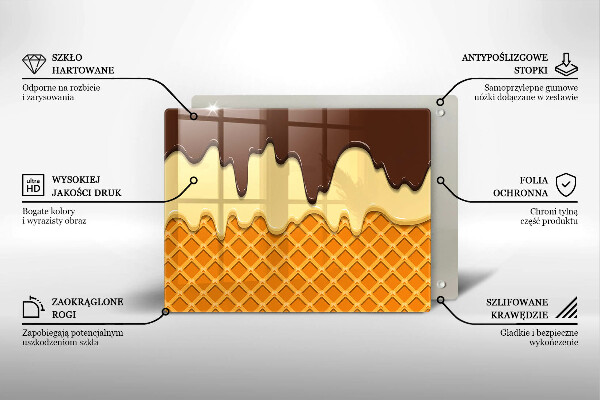 Sklenená doska na krájanie Ilustrácia kornútok zmrzliny