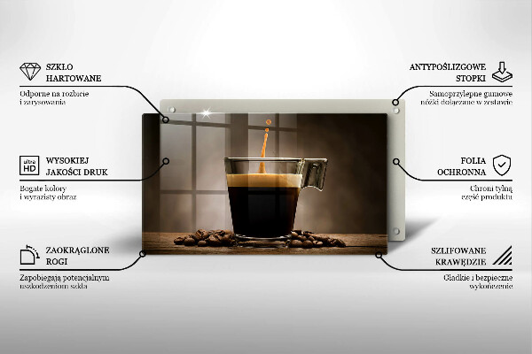 Sklenená doska na krájanie Sklo a kávové zrná