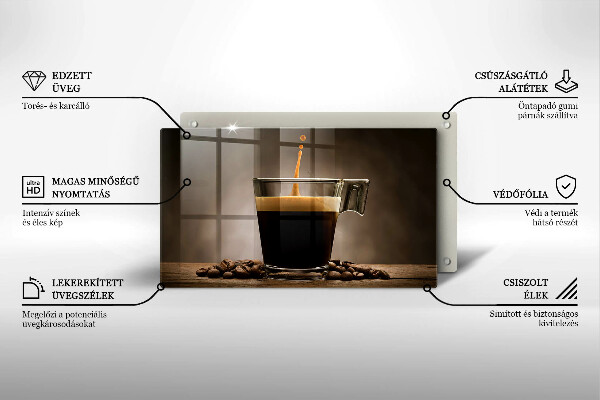 Sklenená doska na krájanie Sklo a kávové zrná