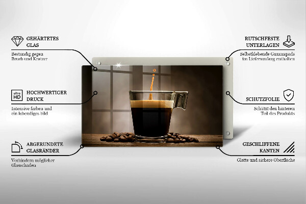 Sklenená doska na krájanie Sklo a kávové zrná