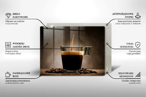 Sklenená doska na krájanie Sklo a kávové zrná