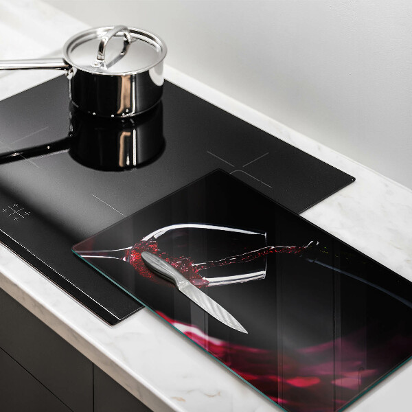 Sklenená doska na krájanie Pohárik červeného vína