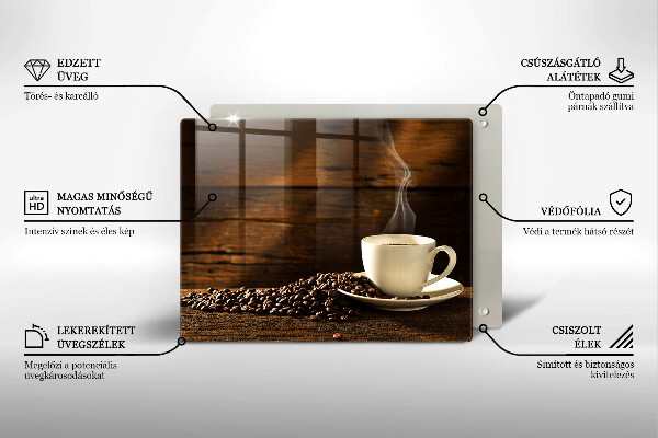 Sklenená doska na krájanie Drevená šálka na kávu