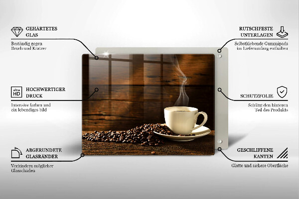 Sklenená doska na krájanie Drevená šálka na kávu
